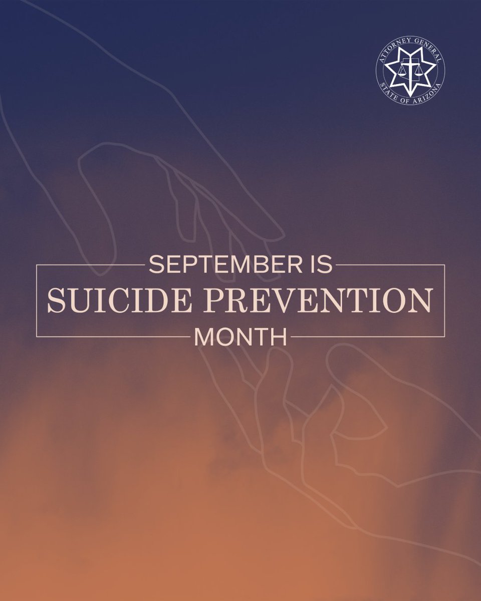 arizonaago's tweet photo. We can all help prevent suicide. If you or someone you care about needs support, call or text 988 at any time to connect with a counselor at the Suicide &amp; Crisis Lifeline. For more information, visit https://t.co/kRyRzVESWz. https://t.co/kYjPt9mRGh