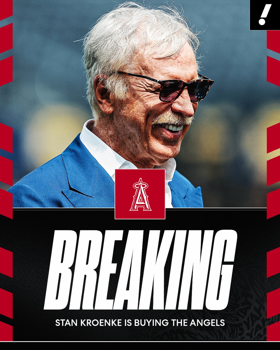 YahooSports's tweet photo. BREAKING: Stan Kroenke is buying the Los Angeles Angels from Arte Moreno, his agency announced.

Kroenke will own controlling interests in the Rams, Denver Nuggets, Colorado Avalanche, Arsenal and now the Angels. https://t.co/9bE8W2uiX3