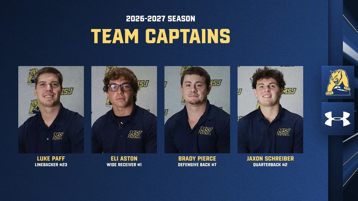 MSJ_FB's tweet photo. Our 2026 Team Captains ๐ซก
Congratulations to these four men on being team-nominated captains for the 2026 season!
#DEFENDTHEMOUNT https://t.co/8OyrxL6o5w
