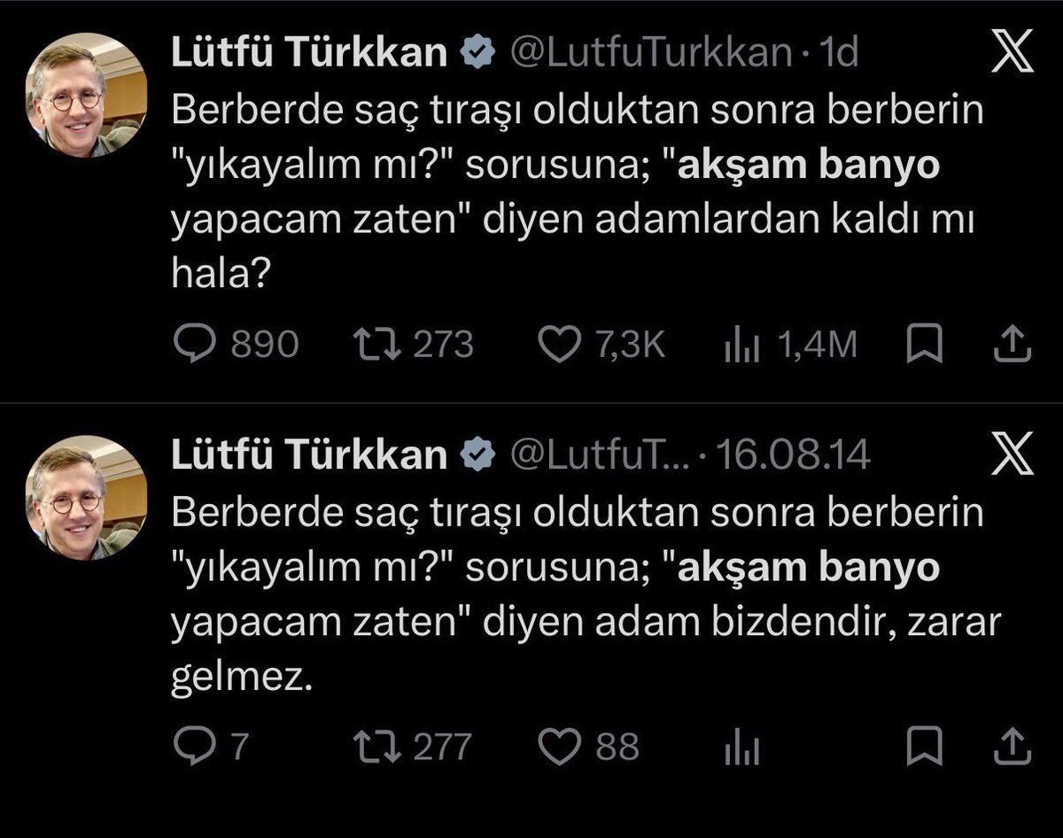 kohen3016's tweet photo. @LutfuTurkkan Vekilim sosyal medya takviminiz 10 yıllık 'Ctrl+C / Ctrl+V' döngüsüne girmiş. Kasım gelince masal tweeti, Ağustos gelince berber tweeti... Arşivden ısıtıp ısıtıp servis etmek yerine yeni bir şeyler mi deneseniz? https://t.co/rYYuvSfZd9