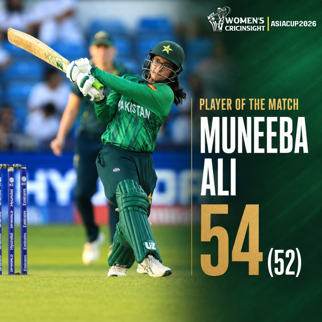 WCI_Official's tweet photo. Muneeba Ali won the Player of the Match award!
#AsiaCup2026 #WomensAsiaCup2026 #PAKvTHA #CricketTwitter https://t.co/bLCH36R07R
