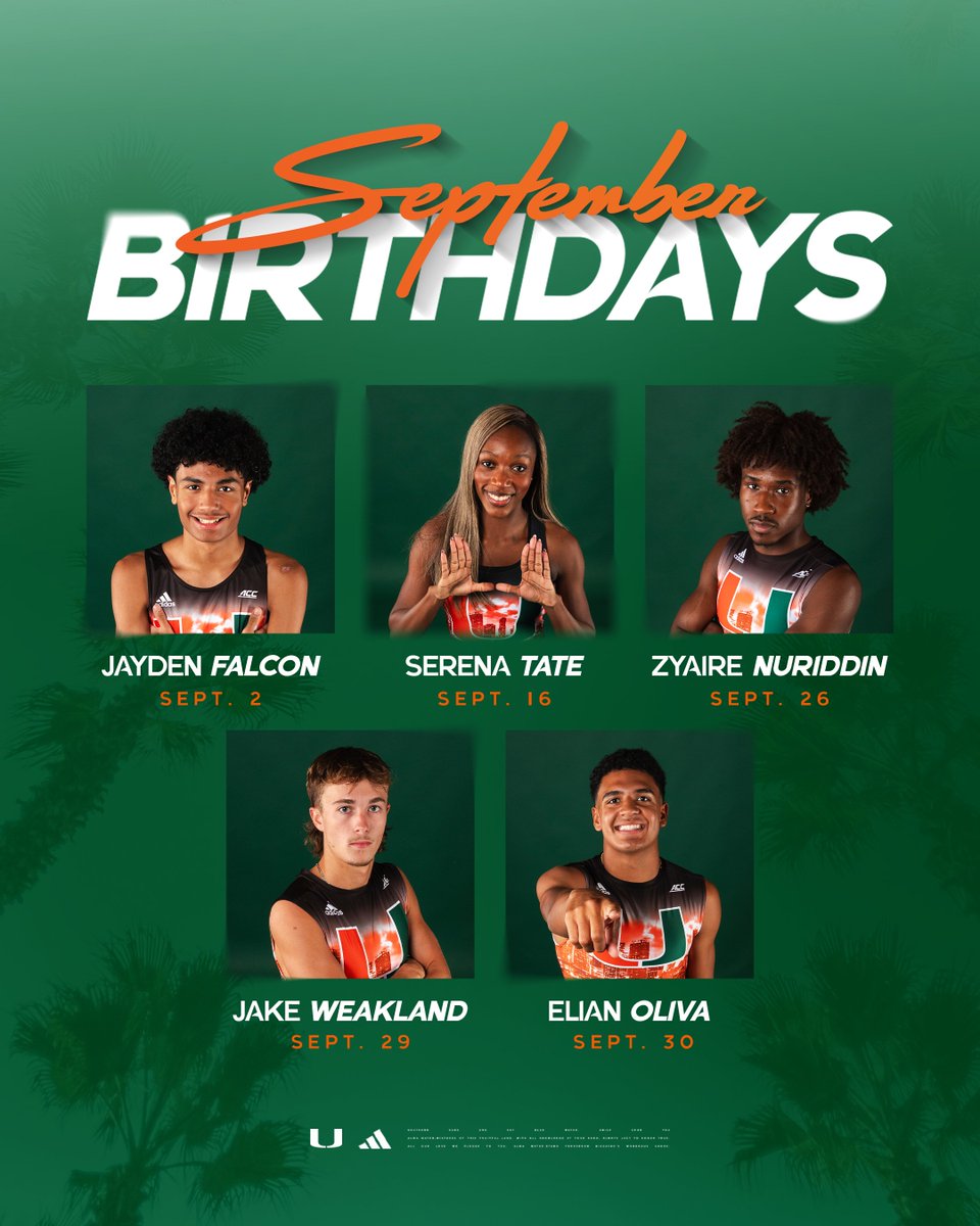CanesTrack's tweet photo. Celebrating our September birthday Canes! https://t.co/Mf5QFv4VsI
