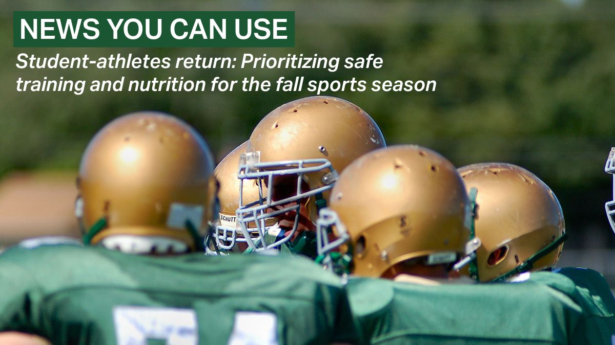 UABOrtho's tweet photo. Fall sports are back! 🏈 Amit Momaya, M.D. and James Jones from the @UABHeersink Department of Orthopaedic Surgery share tips on hydration, nutrition, how to avoid injury, and resources for student-athletes. 

Read more: https://t.co/CZ1NZat68B https://t.co/Ek01IVNHKx