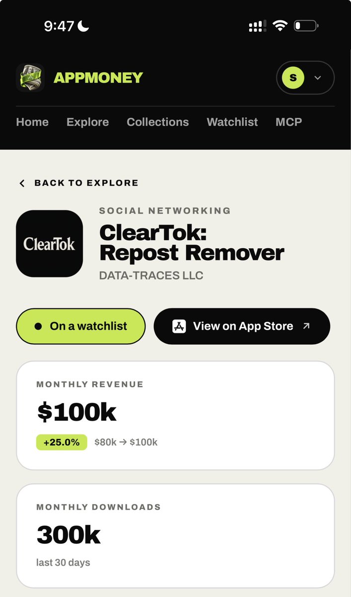 sironjes's tweet photo. Crazy growth from $80k to $100k/mo

The app literally just removes your TikTok reposts because TikTok made it ridiculously inconvenient to do it in the main app https://t.co/G7GNeS7hkC