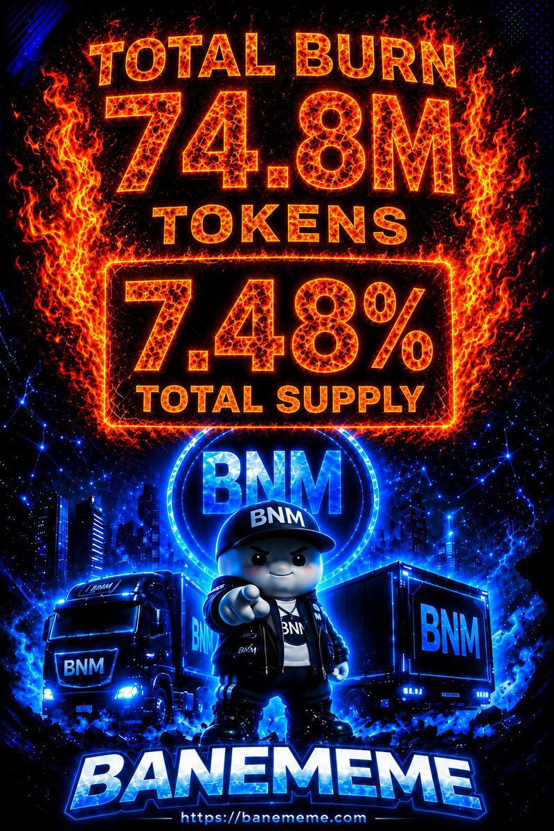 ObradovicBane's tweet photo. π₯ BURN DAY 54/200
π₯ Today we burned another 1,000,000 BNM tokens.
π₯ Total Burn: 74.8M BNM
π₯ 7.48% of the total supply permanently burned
The fire keeps going. π₯
β€οΈ Like & π Repost to keep the fire alive.
Tomorrow, we burn again. π₯
#BNM #BANEMEME #BurnDay #TokenBurn https://t.co/QTnnadBwvC