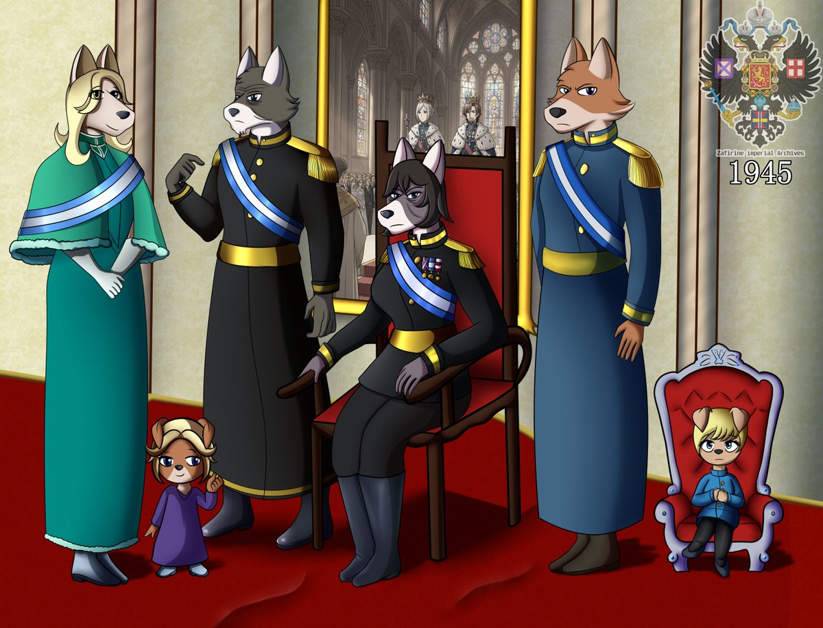 EmiliaDanielaG1's tweet photo. 1945: Family Imperial of Cyron-Romanov #Furryart #zafirines https://t.co/hVGxseeCEx