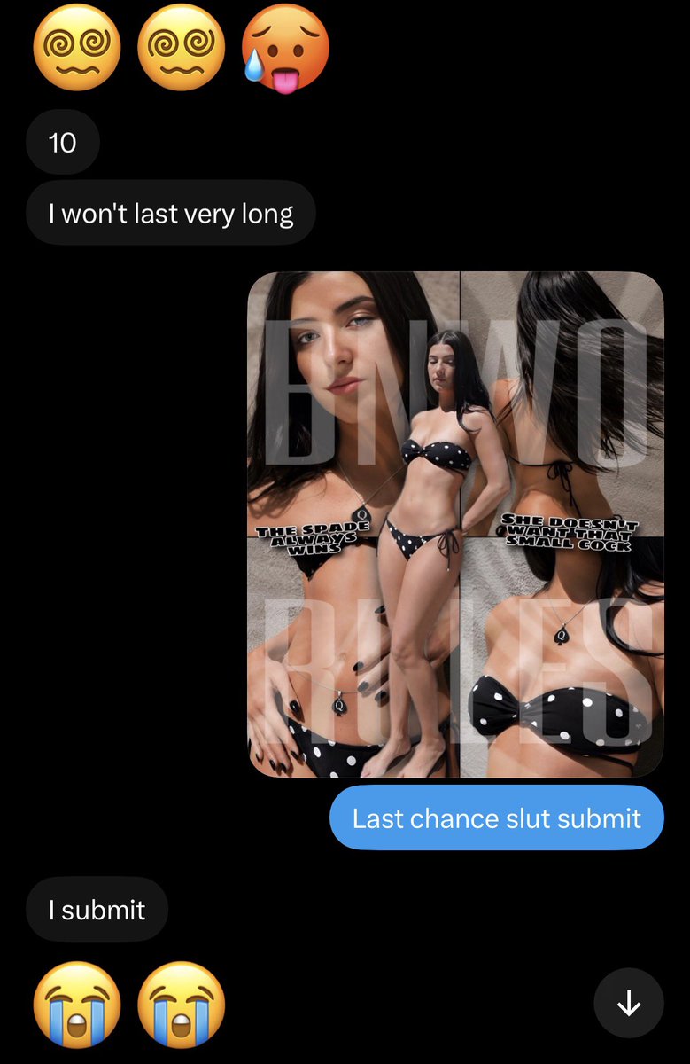 P_Crazz's tweet photo. 10-0

I don’t know if i should do a weakness list to make this fair for you gooners
But at the same time in too lazy🫩
I’m having fun beating you all one by one
Need to starting transforming you gooners next🙄
Like/repost to be hunted
#wankbattle #wankchat #nsfwtwt #accountplay https://t.co/cQf6JzU6BW
