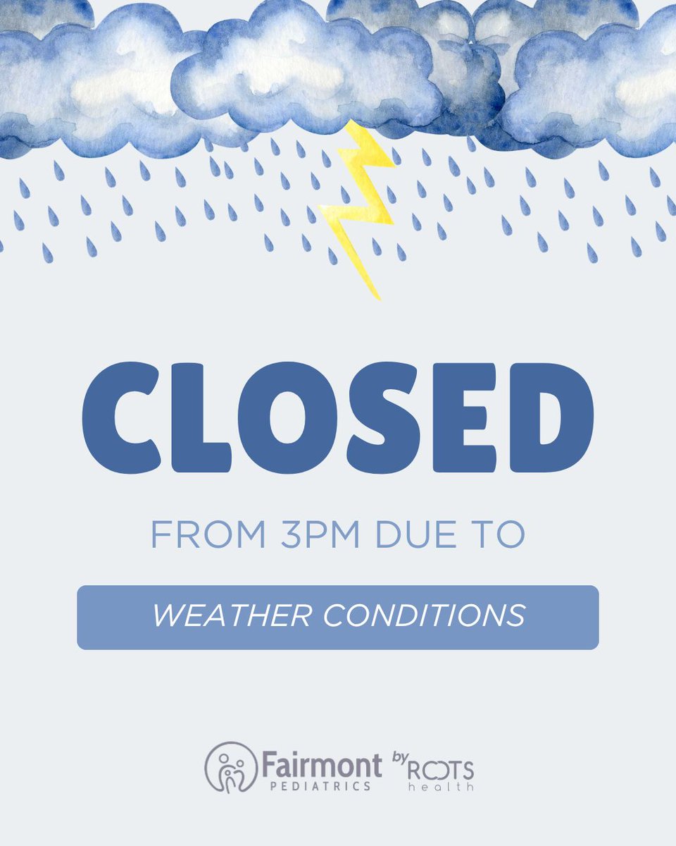 FairmontPeds's tweet photo. ⚠️ Due to #TropicalStormEdouard, our Pasadena &amp; La Porte clinics will close today, Sept. 1, at 3 PM.

After 3 PM, our answering service will take urgent care messages for follow-up the next business day. For life-threatening emergencies, call 911.

#Edouard #TexasWeather https://t.co/fF7ODrVTTt