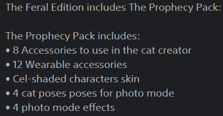 TheFurryDragoon's tweet photo. The Warrior Cats game prices are confirmed!
base version is $30, "Feral Edition" (aka the only edition you can get physically) is $40. 

Feral Edition includes the Prophecy Pack which is just cosmetics and photo mode stuff https://t.co/PaQ2niwBWH