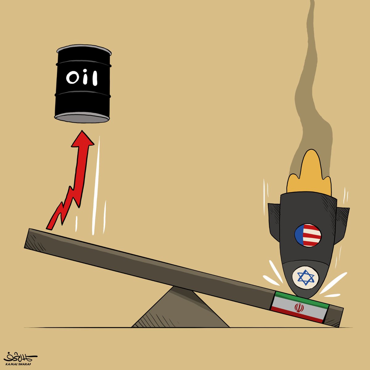 kamalsharf's tweet photo. ارتفاع أسعار النفط أكثر من 4% وخام برنت يتجاوز 94 دولاراً للبرميل

#كاريكاتير من الأرشيف https://t.co/kODbIbworo