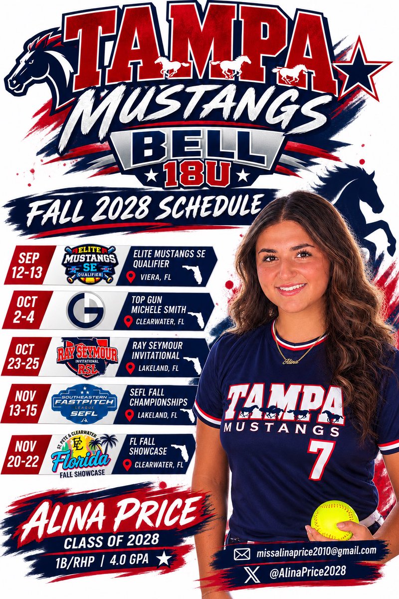 AlinaPrice2028's tweet photo. Fall Schedule is out!! Super excited for this season and honored to be part of this roaster lead by Coach Joe Bell!! 🙌🍁 @TM_Bell2025 #Class2028 @FAUSoftball @CoachJordanFAU @FIUSoftball @FlaglerSoftball @UCF_Softball @FGCU_Softball @FSC_Mocs @JaxStateSB @GovsSB @BarryUSoftball @StetsonSoftball @MiamiOH_SB @DSC_SBall