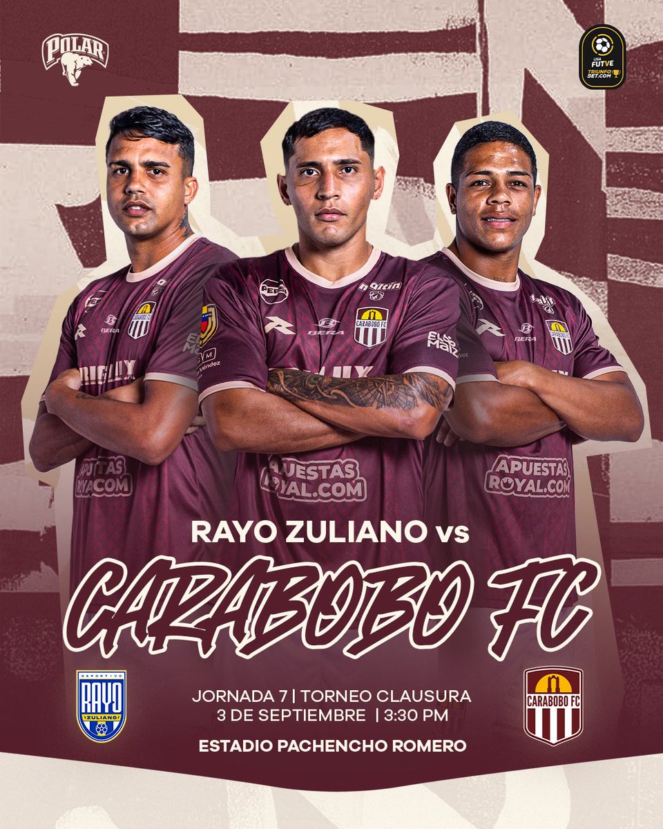 Carabobo_FC's tweet photo. 𝗩𝗶𝗮𝗷𝗮𝗺𝗼𝘀 𝗰𝗼𝗻 𝗹𝗮 𝗶𝗻𝘁𝗲𝗻𝗰𝗶𝗼́𝗻 𝗱𝗲 𝗯𝗿𝗶𝗹𝗹𝗮𝗿 𝘆 𝘁𝗿𝗶𝘂𝗻𝗳𝗮𝗿 ☀️🇱🇻

J7 🆚 @DvoRayoZuliano 

Presentado por: @PolarPilsen 

#TuClubTuGente 🫂
#CaraboboEsGranate 🇱🇻
#LigaFUTVETriunfobet 🇻🇪 https://t.co/tsgxav5nOt