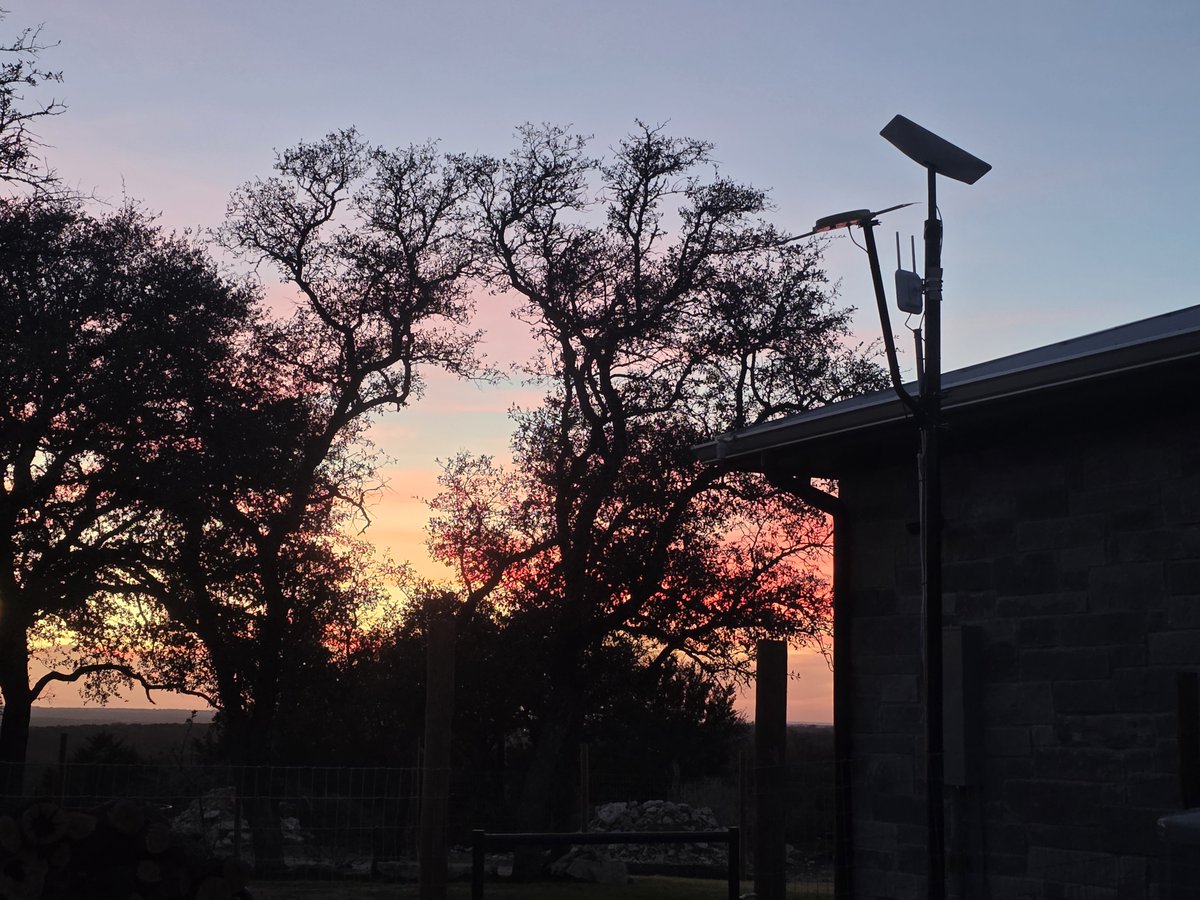 RayzerWire's tweet photo. Changes are coming to my channel.  Expect to see more frequent postings soon.  In the meantime here is a picture of our @Starlink setup during sunset. https://t.co/rmrO7zTCdo