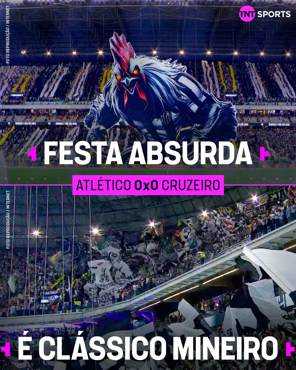 TNTSportsBR's tweet photo. FESTA ABSURDA DA TORCIDA DO GALO! 🐓⚫⚪  A Massa LOTOU a Arena MRV e faz muita festa antes de Atlético x Cruzeiro! #FBR #CopaDoBrasil https://t.co/a2OliD6bV2