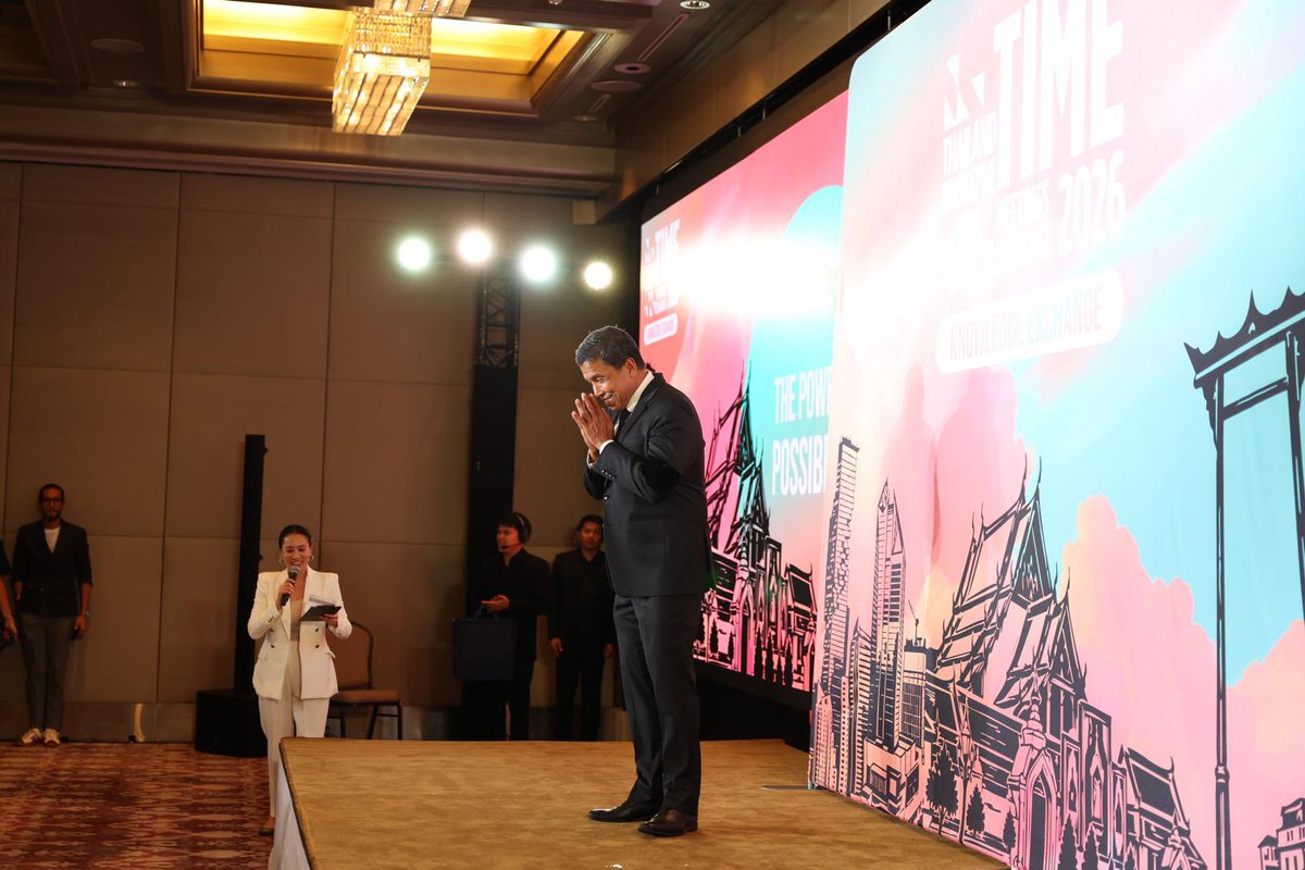 EmceeAble's tweet photo. #TIME2026 | Bangkok

A true honor to be the #MC of #TCEB’s Thailand Innovative Meetings Exchange to welcome #MICE delegates from 100+ countries and professionals in Bangkok. 

It was impressive to see the gathering of this amazing group of people especially Governor Chatchart. https://t.co/zyf6RvW8r2
