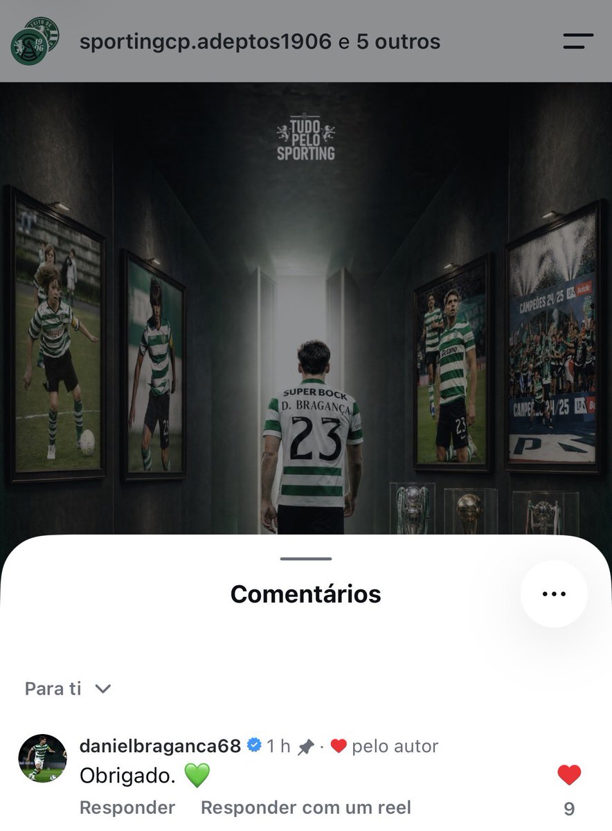 Sporting_CPAdep's tweet photo. Obrigado nós, Dani 💚🙏🏼 https://t.co/IN8AEeC3TK
