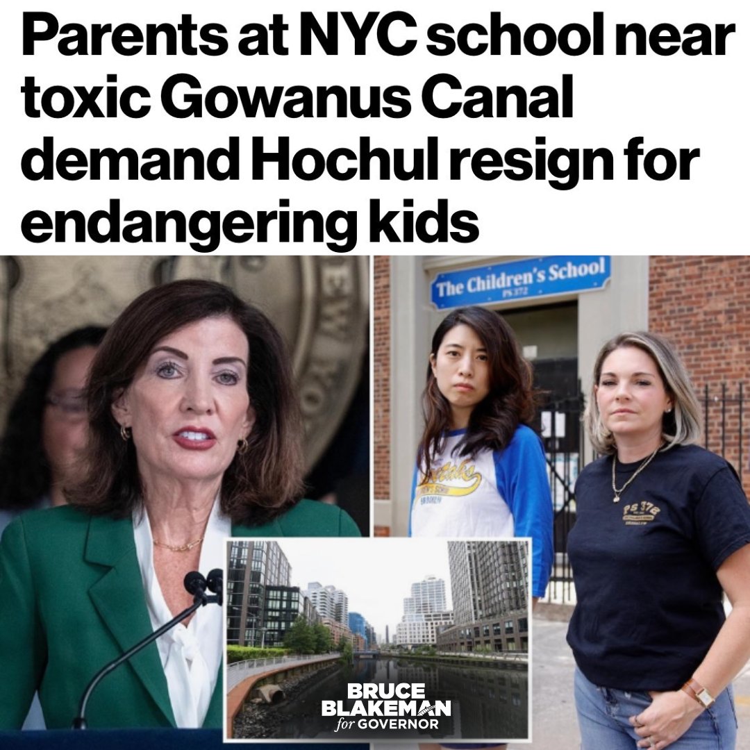 NassauExec's tweet photo. Parents shouldn’t have to beg their governor to protect their children. For more than two years, families at P.S. 372 have demanded action while toxic chemicals were detected in their children’s school. @KathyHochul failed these parents. She failed their children. Just one more reason @KathyHochul is the Worst Governor in America: child endangerment.