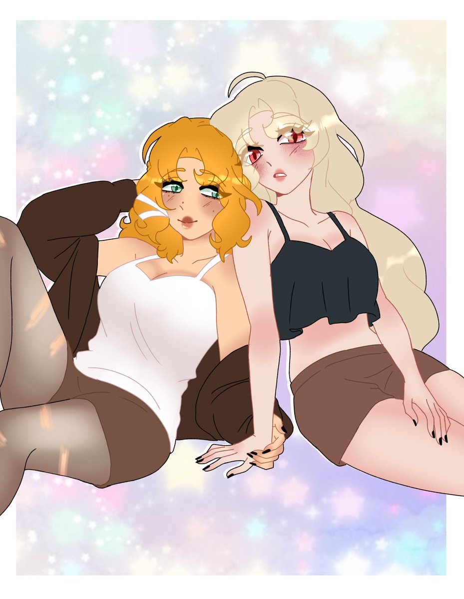 OracledDecay's tweet photo. some recent art i made for @ashenblunt of our ocs lyra and qiana (first drawing) then heliane and alena (second) https://t.co/2YqStIzTZJ