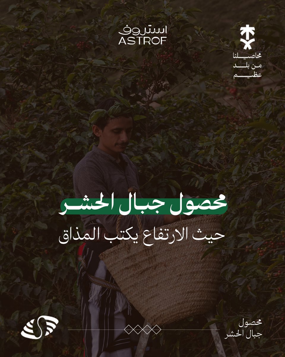 astrofcoffee's tweet photo. وأنت ماسك فنجانك في بيتك، فيه قمة في جنوب المملكة اسمها الحشر..
أشجار على مدرّجات، ومناخ يخلّي الثمرة تنضج على مهل، وموسم انتظروه سنة كاملة.. كل هذا يوصلك في رشفة.
اطلب محصول الحشر من موقع استروف!

#استروف #محصول_الحشر #بن_خولاني #جازان #قهوة_سعودية https://t.co/kcIauS1Uhp