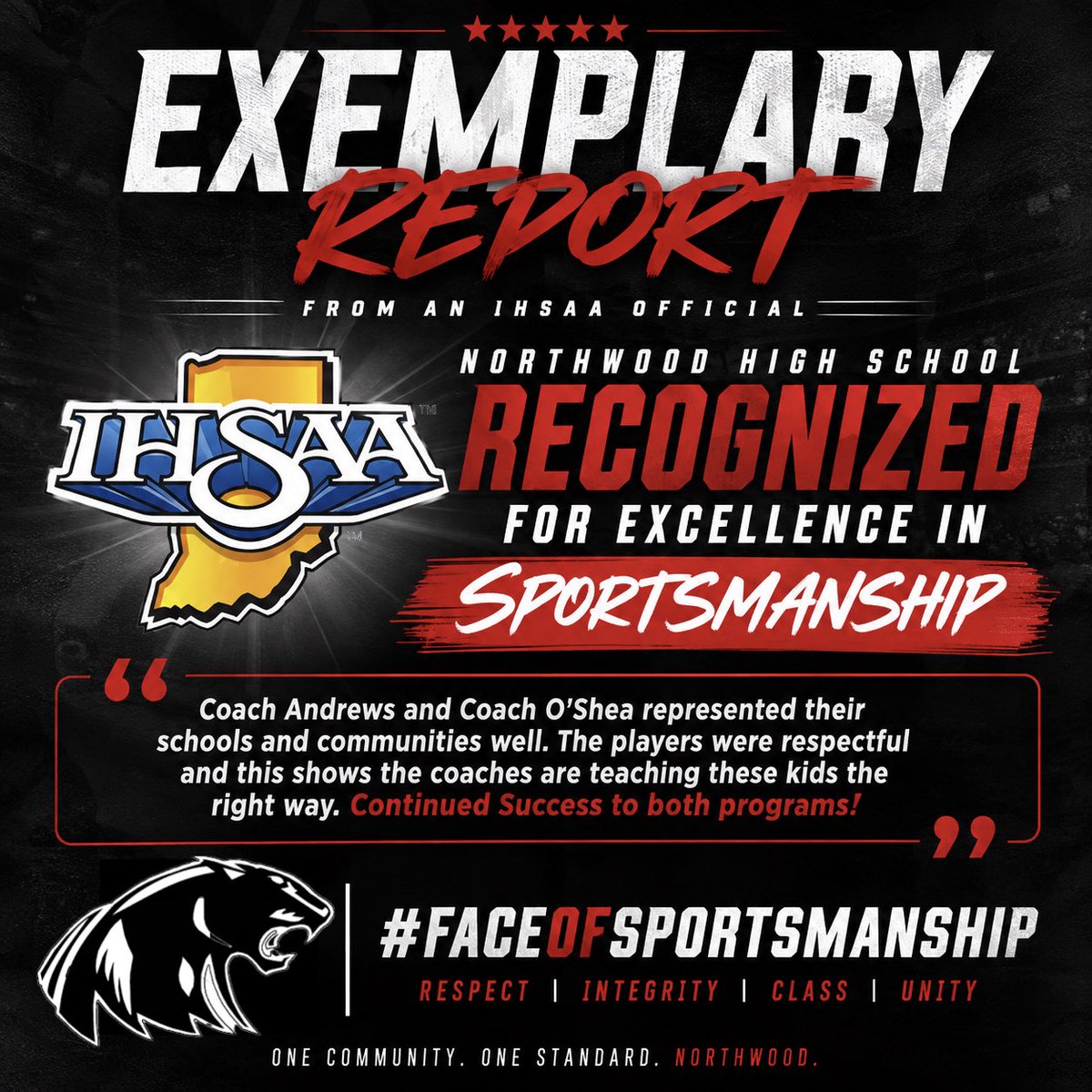 NWP_Athletics's tweet photo. @IHSAA1 Exemplary Report‼️

#NorthWoodNoMatterWhat @NWP_Athletics @TMobile #entry https://t.co/8VcUPG7dpP