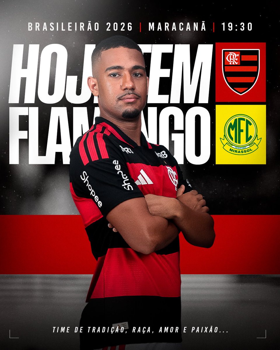 ColunadoFla's tweet photo. HOJE TEM FLAMENGO! 🏆❤️🖤

🏆 Brasileirão
🆚 Mirassol
🏟️ Maracanã
⌚ 19h30
🎦 Premiere https://t.co/JE9TPZqUFl
