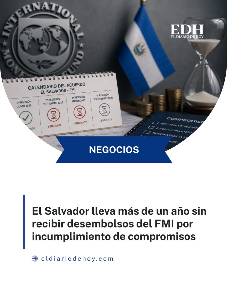 EDHNoticias's tweet photo. #Negocios | La falta de una reforma previsional y las actividades relacionadas con Bitcoin mantienen congelado el acuerdo entre el país y el FMI, de acuerdo con la firma S&amp;P.

Más detalles ➡️ https://t.co/TEfCUACxve https://t.co/4FzT7Vur6C