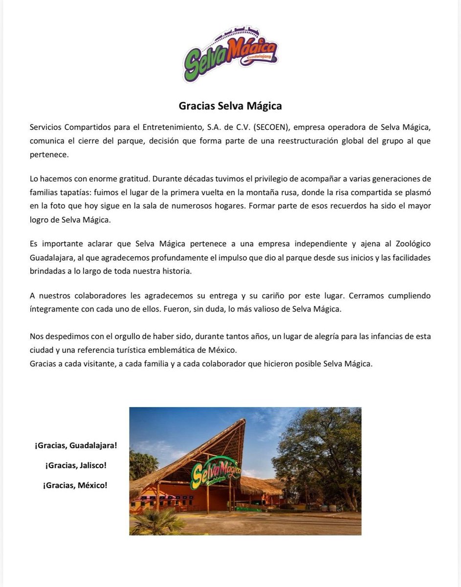 Jnlomeli's tweet photo. Ya es oficial: Selva Mágica (1988-2026) https://t.co/3Q3Jko5bf7