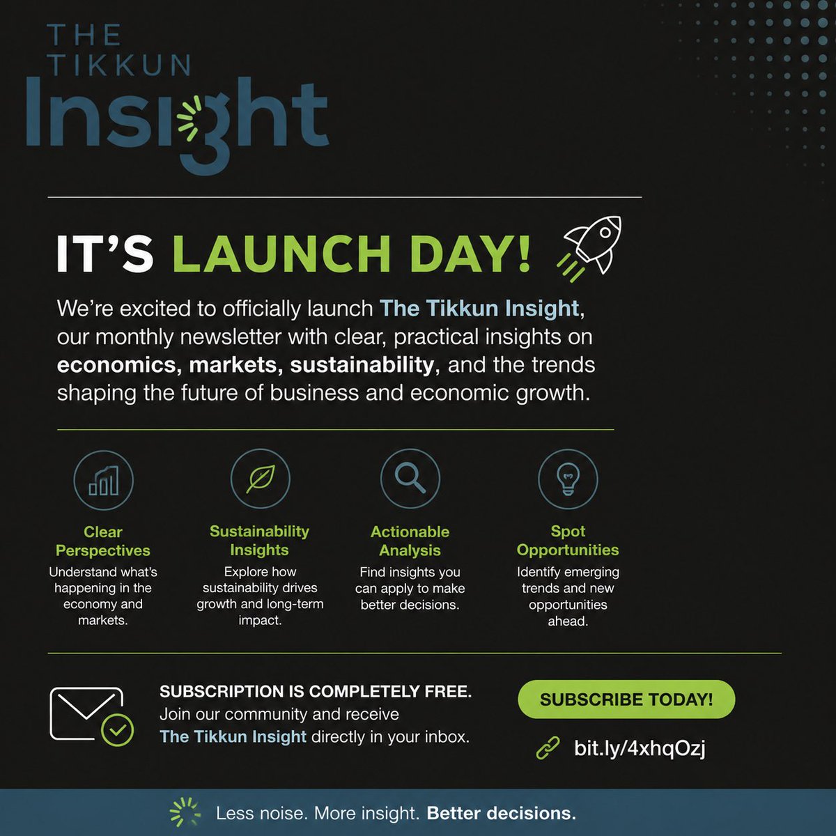 tikkuneconomic's tweet photo. 🚀 IT’S OFFICIAL — The Tikkun Insight is LIVE! 📊🌱

Clear insights on economics, markets, sustainability &amp; business growth—delivered monthly.

📩 FREE subscription: https://t.co/ReRpGMLlFN

Less noise. More insight. Better decisions. https://t.co/vbF1Exo8ZN