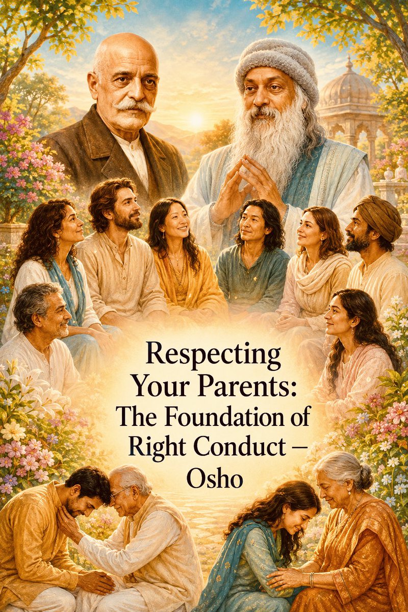 KrisBhattarai's tweet photo. Respecting Your Parents: The Foundation of Right Conduct — #Osho

Gurdjieff used to say – in his institute in Paris he had written it on the walls in big letters – one motto: 

“A Person Is Good Who Respects His Father and Mother.” 

In the West particularly this seems absurd. And just this is the definition of a good man, “A person is good who respects his father and mother”?

What was he saying? 

Remember that life is such that you are bound to hate your father and mother; every boy, every girl, has to hate. This is how it happens naturally, because the father has to say no to many things, the father has to discipline you, the father has even sometimes to be angry with you. He cannot allow you absolute freedom because that would be destructive to you. He has to force discipline, and the ego of the child is hurt; he starts hating.

Every man hates his father unless right conduct is taught from the very beginning; every girl hates her mother unless a right conduct is taught from the very beginning. 

And if you cannot respect your father, you cannot respect anybody – then the whole possibility of respect is lost. 

The father is the first point from where respect grows.
If you can respect your father, you will respect many people. If you hate your father, then all father figures will be hated. 

If you hate your father, you will hate your teacher, because he is also a father figure. If you hate your father, you will hate anybody who is powerful. You cannot love God, because he is the father figure for the whole cosmos.

In the West, first the respect for the father disappeared, and then God was dead. It is not accidental that every religion says, “God, my father, the father of all.” It is not accidental, it is meaningful – but it has to grow from your own father. 

If you respect 
your father then 
all father-figures 
will be respected, 
and ultimately 
you can respect 
the divine.

If you hate your mother then hatred will become the very base of your life, because the first love has to be learned through the mother. You cannot love a wife if you have hated your mother, because the wife is a woman, and one who hates his mother hates women. And the mother will follow you like a dangerous shadow – every time you look at a woman, the mother will be present there. 

Really, every woman is a mother, essentially a mother. You cannot love a woman if you hate your mother. Really, you cannot love at all.

Gurdjieff was right; this is the definition of a good man – that he respects his father and mother. 

This is impossible. Remember, this is not easy. It is one of the most impossible things to respect the father and mother; to respect one’s parents is one of the impossible things in this world. 

False respect is not meant, just hypocrisy is not meant, but a real respect. That was taught; that was called right conduct.

Respect and love 
were taught, 
many other things 
were taught. 

Right conduct means to be always happy, blissful in your behavior, to be refined, gentle, to not hurt anybody in any way – because this then becomes the pattern. 

Right conduct helps you grow, and it helps you avoid unnecessary problems, unnecessary crises. 

You create many problems unnecessarily, and in those problems and in solving them you waste energy, time – you waste everything. A small problem can become destructive to your whole life. 

Right conduct means moving in this world in such a way that there is no conflict with others, no conflict arises; moving in this world in such a way that you don’t create unnecessary enemies – the very way you behave creates friendship. This is good for you.

Osho
Vedanta: Seven Steps to Samadhi, Chap #6: With the Grace of the Sages https://t.co/YW98RqjHkp