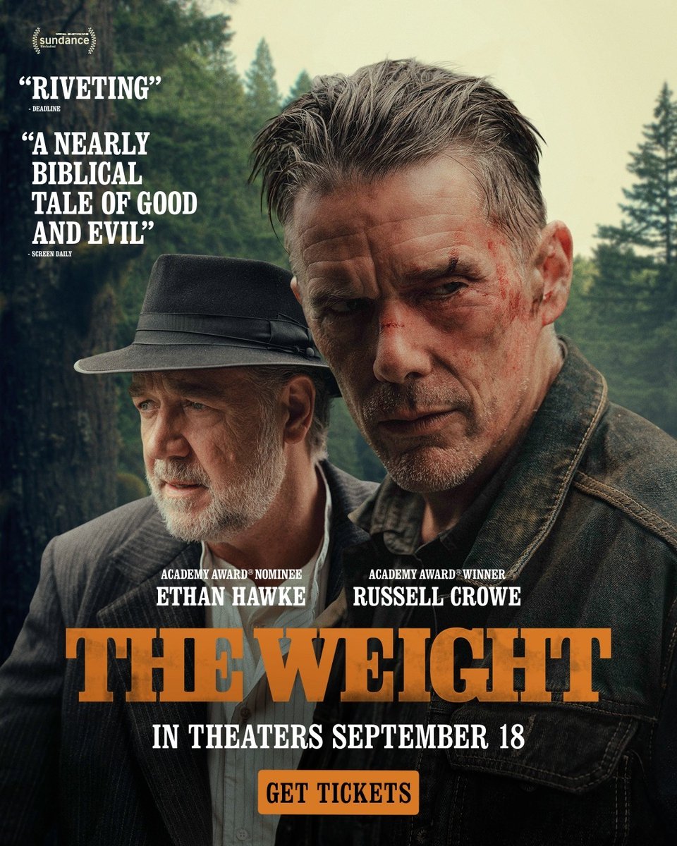 RegalMovies's tweet photo. Freedom comes at a price. ⛏️💰 Ethan Hawke and Russell Crowe star in The Weight showing at Regal September 18.

🎟️: https://t.co/zgXPMSEDWH https://t.co/Rbo8DoiVE1