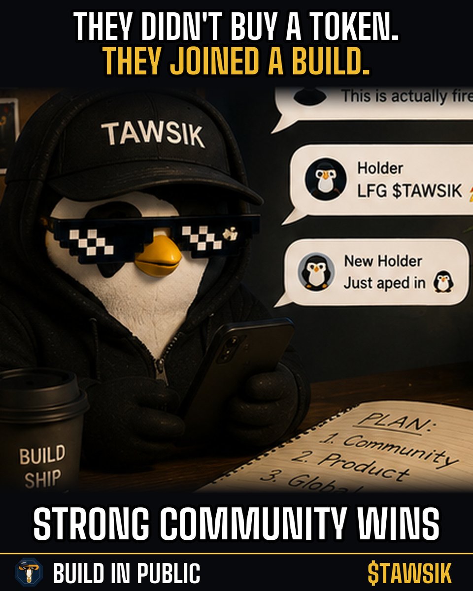 Zakxleb's tweet photo. Best thing we ever shipped wasn't code.

$TAWSIK #Community #BuildInPublic #CryptoTwitter https://t.co/Twyu5yeRSc