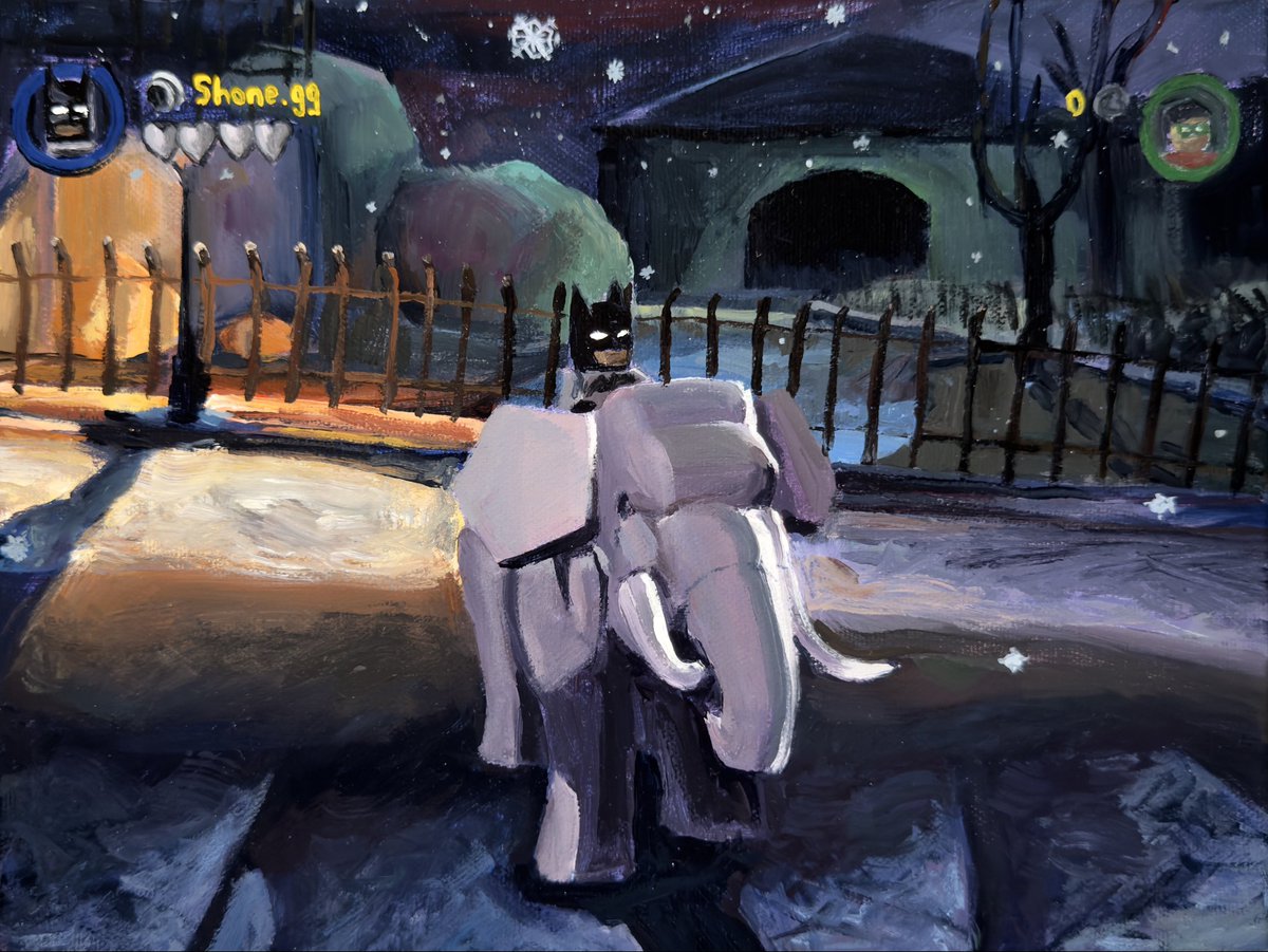 Shone_ggx's tweet photo. Painted Lego Batman at the zoo https://t.co/ozr59hYJkD