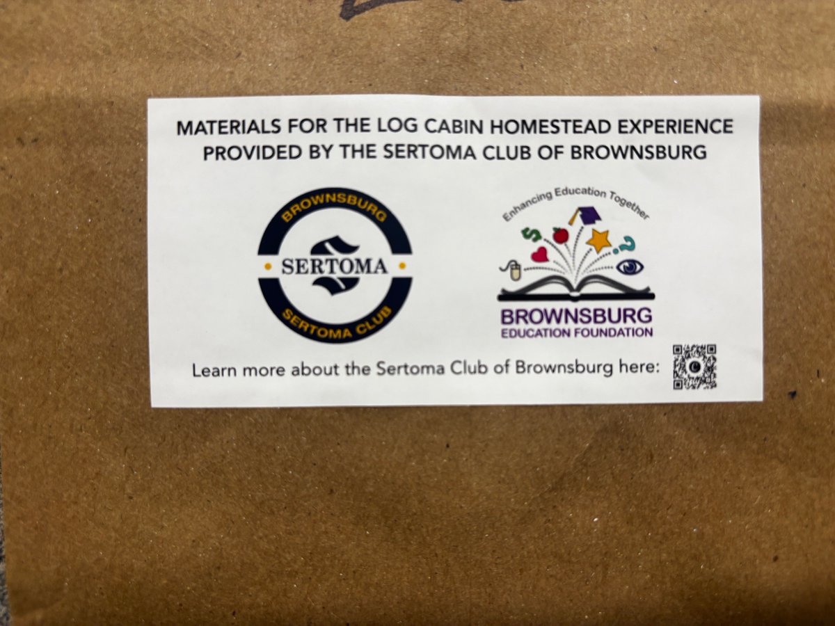 BBurgEdFdn's tweet photo. The month of September is here and so are Log Cabin Homestead visits for the third-grade students of the @Brownsburg_CSC. BEF is proud to fund this project presented by Adelsperger Orthodontics with funding for consumable supplies from the @BBurgSertoma! https://t.co/ujea5I8fVk