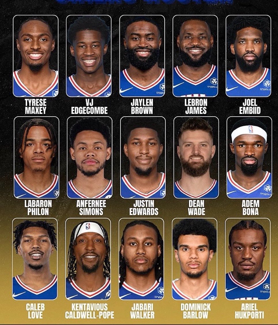 BronnyMuse23's tweet photo. 76ers this season roster: (Starters)

Tyrese Maxey
V.J Edgecombe
Jaylen Brown
LeBron James
Joel Embiid https://t.co/Qxs73nIBWt