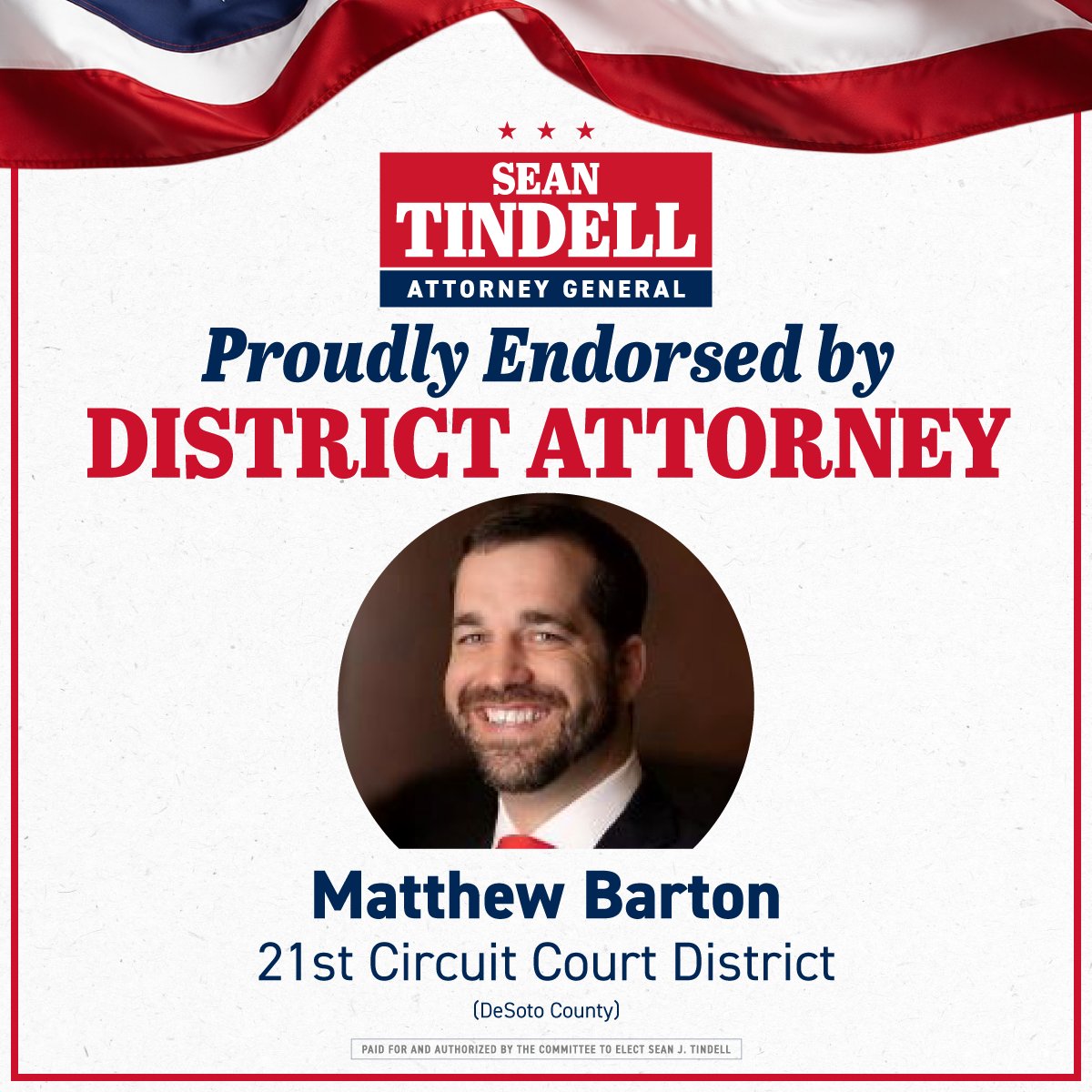 TindellSean's tweet photo. "Sean Tindell is a problem solver, and you can take his word to the bank. I can't ask for more in my next Attorney General."
— Matthew Barton, 21st Circuit Court District Attorney https://t.co/jgyYEGL3PO
