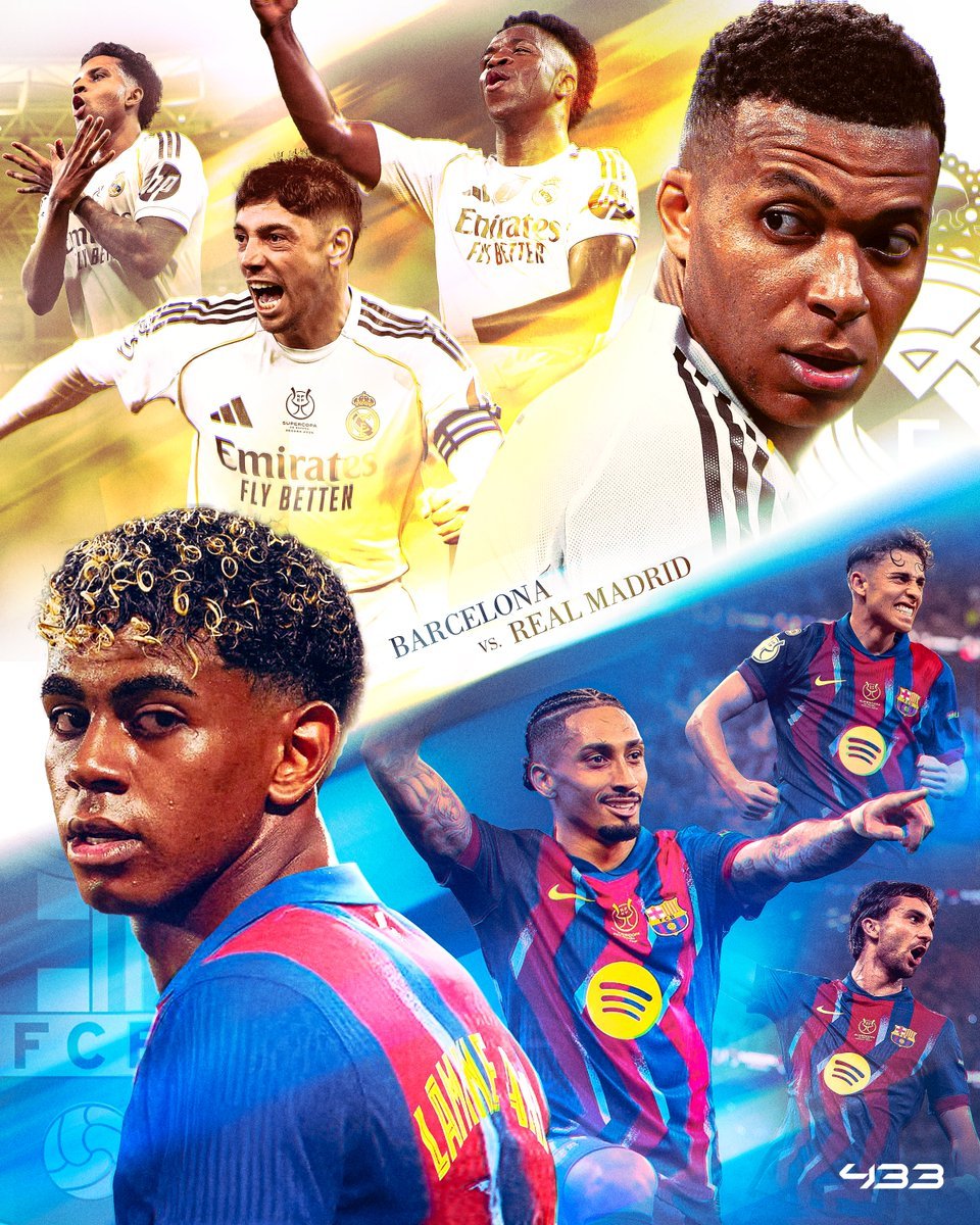 soundez_'s tweet photo. 🚨 DATE SET THE FIRST EL CLÁSICO 🔥  
Oct 25, 2026 | 4 PM ET | Bernabéu | LaLiga MD10
Real Madrid vs Barcelona  
This one sets the tone for the title race. Madrid with the home crowd + Mbappé’s pace vs Barça’s Yamal/Pedri control.  
Early table points AND bragging rights let's go https://t.co/PiKH9y7qyt