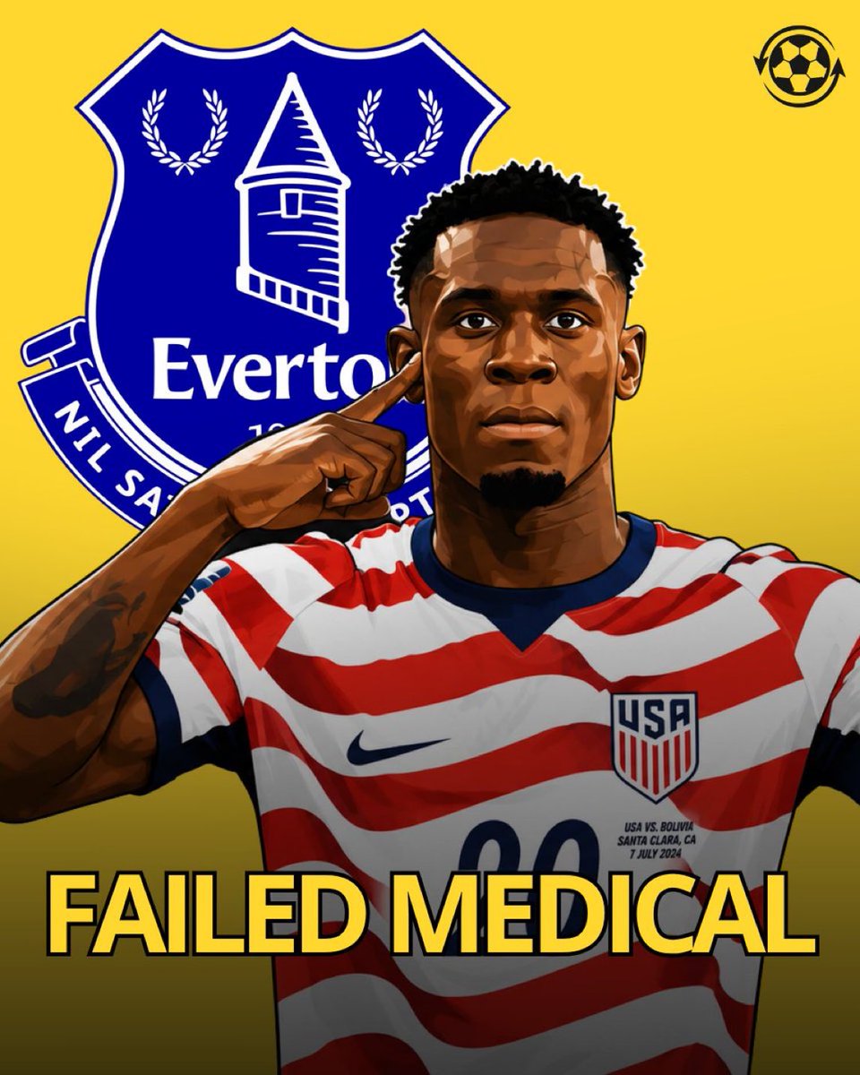 FootballMoveme1's tweet photo. 𝗕𝗥𝗘𝗔𝗞𝗜𝗡𝗚: Folarin Balogun has 𝗙𝗔𝗜𝗟𝗘𝗗 his medical with Everton.

The £40M deal could now collapse despite Monaco and Everton having reached a full agreement previously.

(Source: @FabriceHawkins) https://t.co/znaFTsDgn6