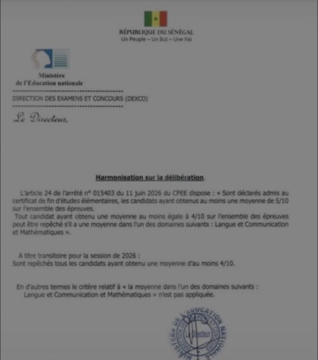 bailaba88's tweet photo. @DjibreelDiallo Lougn la wakh rek am na lou dess. Guiss nga CFEE bi cette année. C’était ça les conditions. https://t.co/AKDvrKsUjw