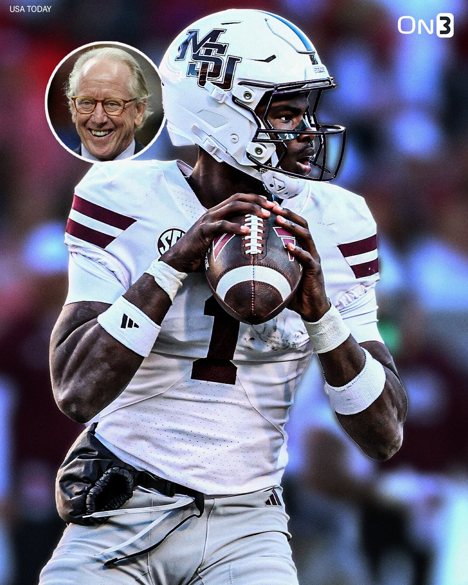On3's tweet photo. NEW: Archie Manning raves to @Clowfb about Mississippi State QB Kamario Taylor’s performance at the Manning Passing Academy: 

"He was as impressive as anybody we had this summer. He was just a flat-out, good-looking kid, built well, athletic as hell and could throw it all over the field. You don’t see many kids that big that can move the way he can and throw it the way he can."

https://t.co/bBnLRROqj1