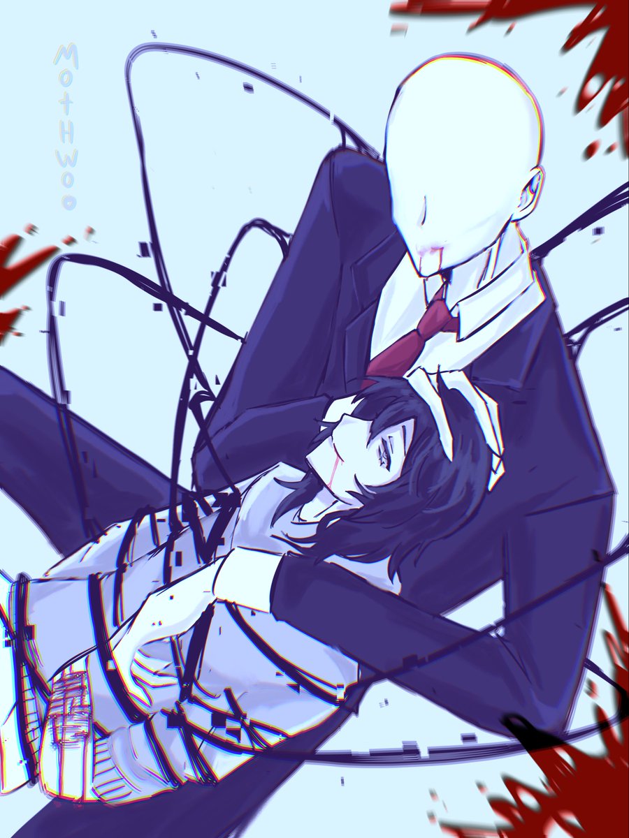 mothwoo's tweet photo. Happy september btw #creepypasta #slenderman #jeffthekiller #jeffxslenderman https://t.co/ACjbzQBwVi