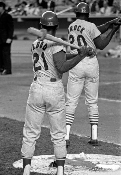 Jimfrombaseball's tweet photo. "I lost money, coaching jobs, and a shot at the Hall of Fame.
But when you weigh that against all the things that are really and truly important, things that are deep inside you, then I think I've  succeeded."
Curt Flood.
Flood would take pitches, to allow Lou Brock the opportunity to steal bases and was terrific at hitting behind the runner and bunting.
Flood, in fact, was tied for fifth with the most sacrifice hits during the 1960's.
From September 3, 1965 to June 2, 1967, Flood played 226 games in the outfield, handled 568 chances - a league record - without  committing an error.
Two weeks after his streak was broken, Flood completed the first unassisted double play by an National League outfielder since 1945.
In my HOF!!!!
