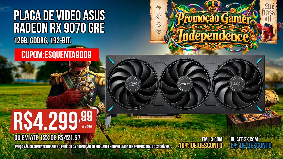 pichauinfo's tweet photo. Quer jogar bonito e sem sufoco? A Placa de Video Asus Radeon RX 9070 GRE é aquele upgrade certeiro para deixar seus games mais fluidos, com gráficos incríveis e desempenho de sobra.

Perfeita para dar mais vida ao seu setup!

E o melhor: CUPOM ESQUENTA9D09 ATIVO!

Confira ▶ https://t.co/5UVozEhbaw