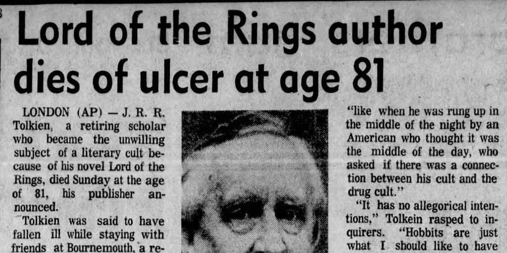 TolkienWorldG's tweet photo. 53 years ago today, J.R.R. Tolkien sadly passed away.

On 2 September 1973, the world said farewell to the Professor whose life was shaped by devotion to language, literature, history and storytelling.

More than half a century later, millions still read and treasure his work. Today we remember Professor Tolkien with gratitude and celebrate the extraordinary legacy he entrusted to the world.

Rest in peace, Professor Tolkien.
3 January 1892 – 2 September 1973