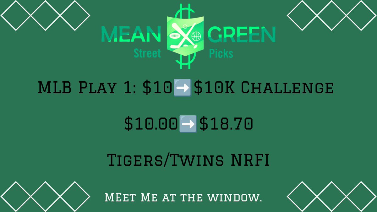 MeanStreetPicks's tweet photo. My gift to you today ⚾ 
Let me know if you are tailing 💰 
Meet me at the window Fam https://t.co/wKZGG1ut27