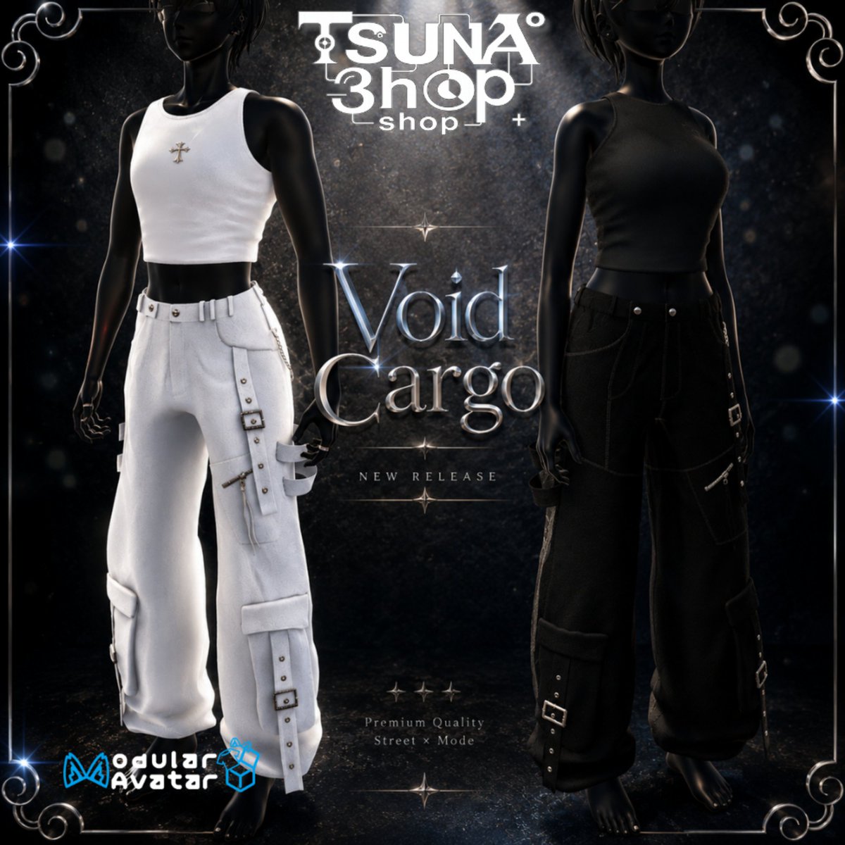 Tsunashop_VRC's tweet photo. 只今より24時間限定で
新作衣装『Void Cargo』を
無料で公開しています✨

🛒Booth https://t.co/k8MD6m5D49

DLの際はスキ💓フォローもよろしく
お願いします(/・ω・)/

＃VRC #VRChat #Tsunashop #VRC衣装 https://t.co/H51s69AX9b
