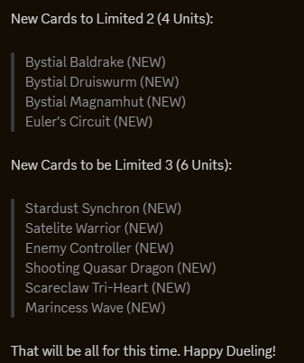 ViridianVale's tweet photo. NEW #ViridianLinks Duel Links Banlist Dropped! (Effective September 2nd, 2026) https://t.co/PYGcGJKNLN