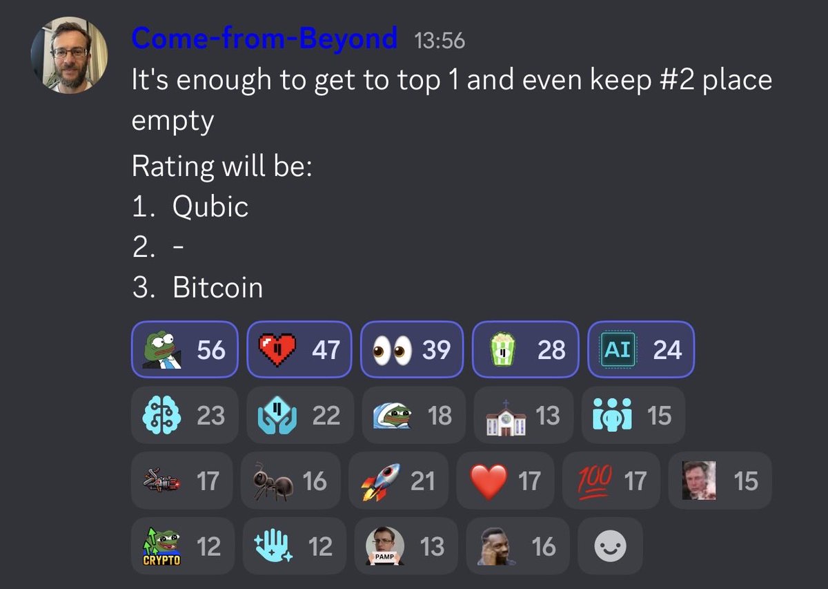 Primequbic's tweet photo. 🚨 ATTENTION QUBIC COMMUNITY 🚨

CFB just made one of his boldest statements about $QUBIC.

His vision of the future ranking:

🥇 #1 QUBIC
⬜ #2 —
🥉 #3 BITCOIN

Read that again.

He didn’t put Qubic ahead of Bitcoin by one position.

He deliberately left #2 empty.

This isn’t about price.
This isn’t about market cap.

It’s about the scale of what he believes Qubic is becoming.

The goal was never to become another Bitcoin.

The goal is to build a category of its own.