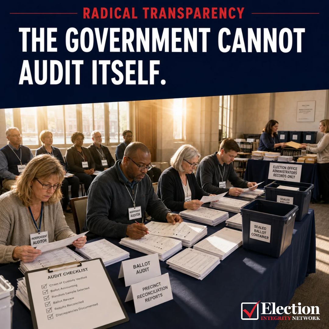EIwatchdogs's tweet photo. An election office reviewing its own work is an internal review—not an independent audit.

Radical Transparency requires audits conducted outside the election office, based on the voter-verifiable paper record and open to public observation.

The methods, findings, discrepancies, public comments and corrective actions should all be published.

An audit should investigate—not merely reassure.

Elections belong to citizens. Verification must be independent of the officials being verified.