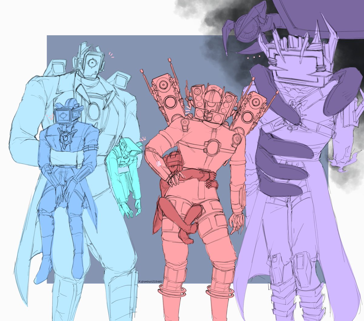 smbati215482's tweet photo. I think it's really cool when they have a sibling(?) 

#SKIBIDITOILET #skibidi_toilet #SkibidiToiletfanart #SkibidiSoundwave https://t.co/QGpcmxesgK